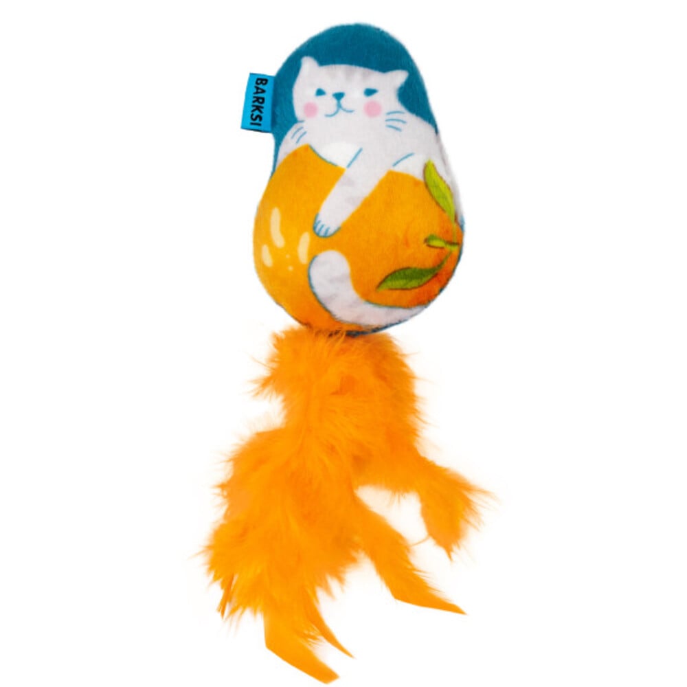 Игрушка для кошек Barksi Кот с апельсином 12х9 см – разноцветный