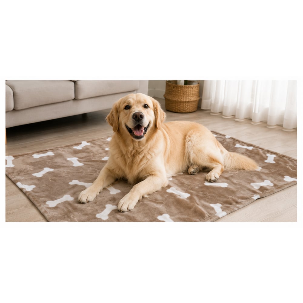 Плед для собак Pet Fun Кістка 70х100 см - бежевий Плед для собак Pet Fun Кістка 70х100 см - бежевий