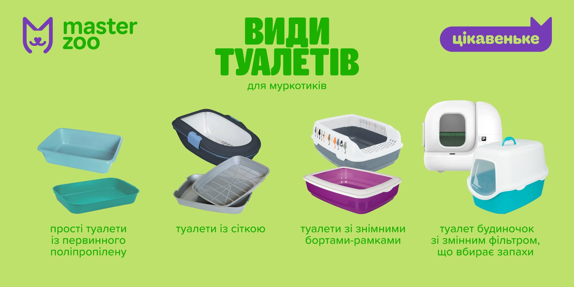 Інфографіка туалети для кота | MasterZoo