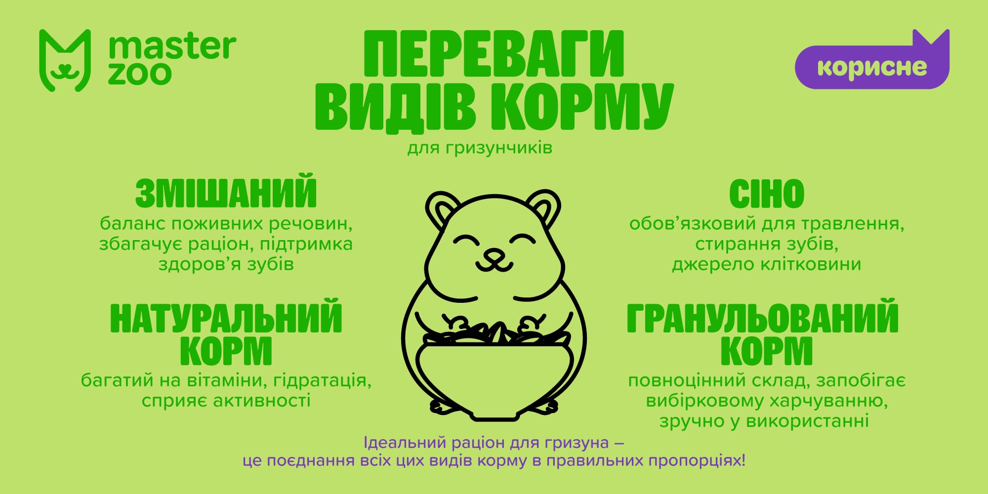 Инфографика корм для грызуна| MasterZoo