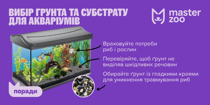 Інфографіка грунти і субстрати для акваріума | MasterZoo