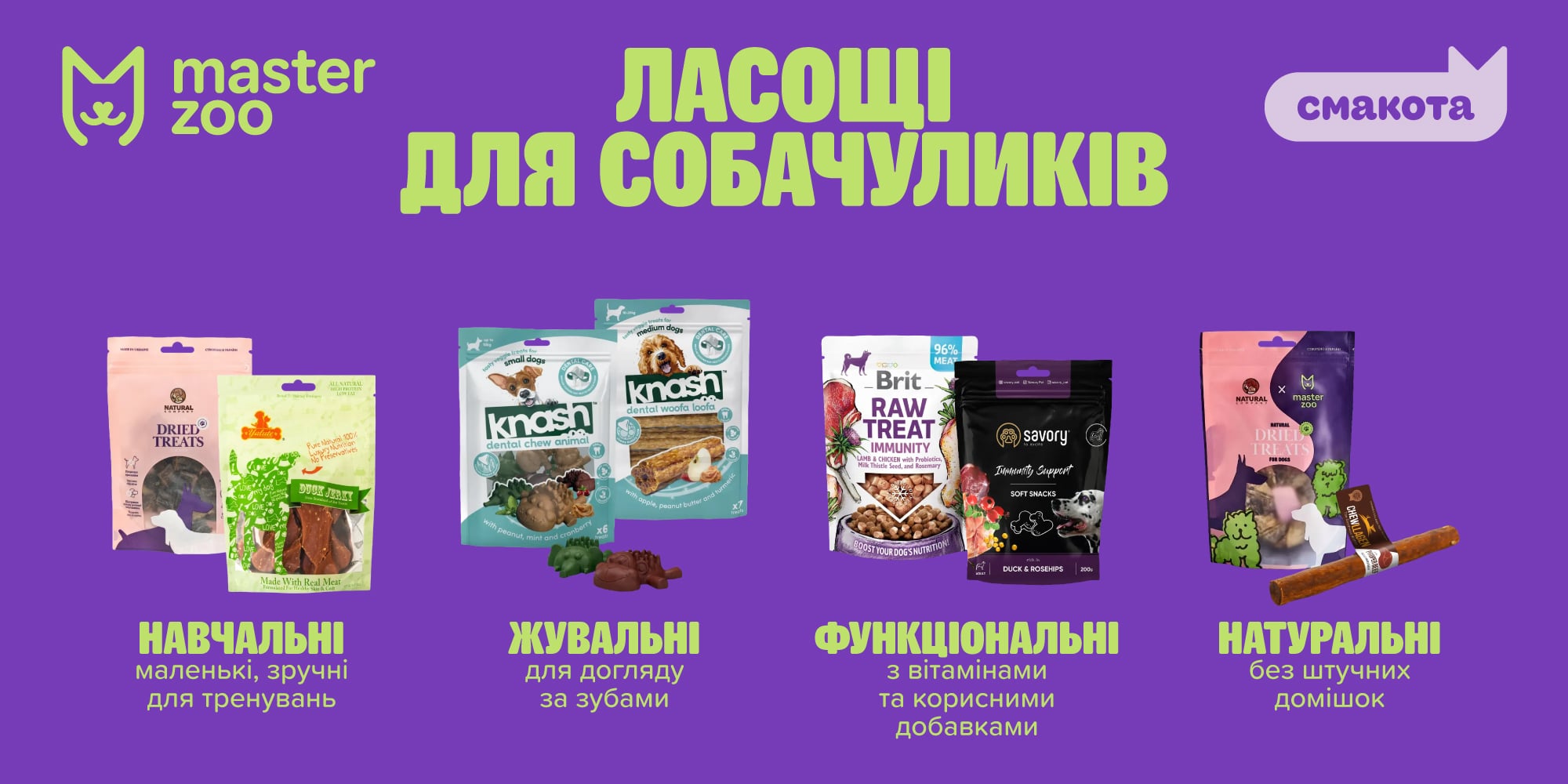інфографіка ласощі для собак | MasterZoo